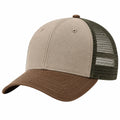 Trucker Cap Einheitsgröße Textil Beige Braun Olivgrün mit Mesh und gebogenem Schirm
