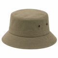 Bucket Hat Einheitsgröße aus Baumwollstoff Olivgrün mit Belüftungsösen