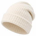 Beanie Einheitsgröße aus Teddyfleece in Creme weich wärmend