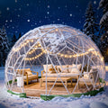 Yorkgargen Gewächshaus, 1.8m, transparent/weiß, 2.9 x Gartenkuppel Igloo, Gartenkuppel TPU Blasenzelt für 2-4 per