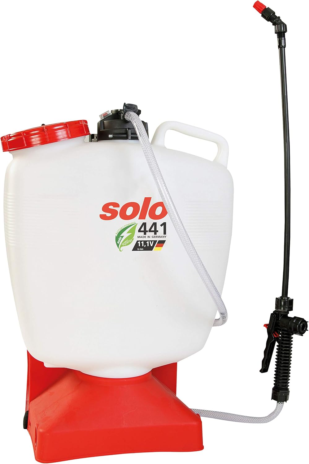 Solo Sprinkler, Weiß/Rot/Schwarz, 441 Akku Rückenspritze - Drucksprüher Made in Germany, Weiß