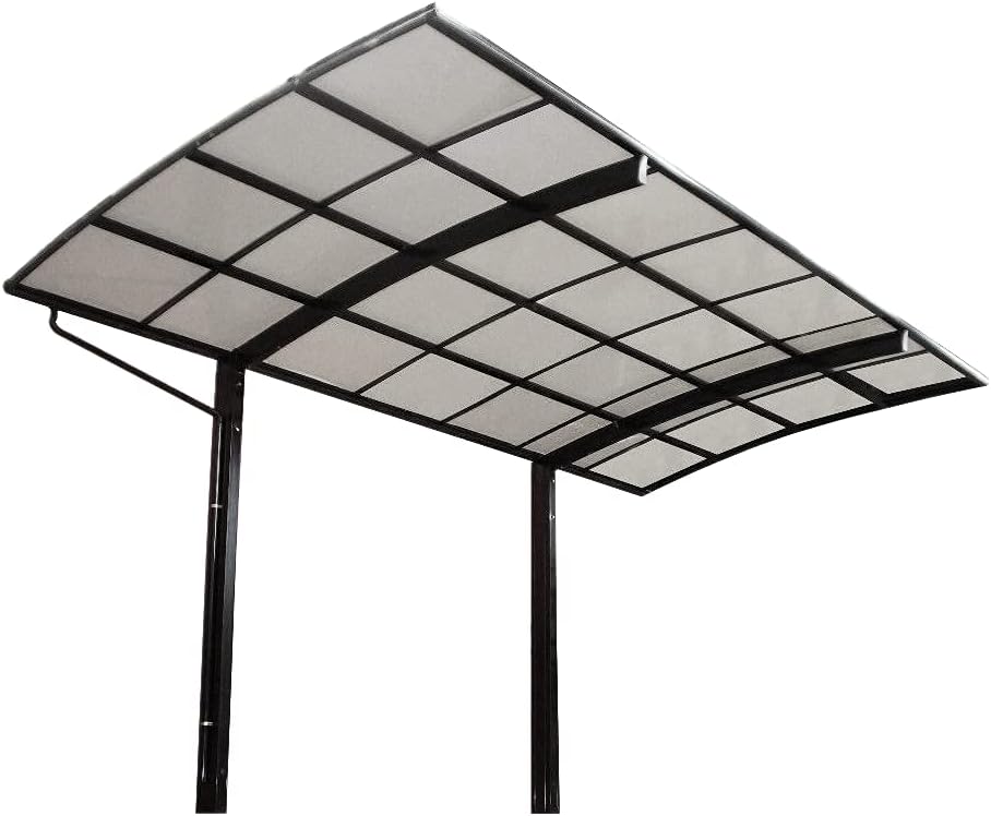 Arilco Carports, 540 cm, Schwarz/Grau, freistehend Carport mit Stahlfuss-Fundament LUNAR x260 cm