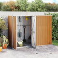 Gerätehaus Xichuzi, 225x89x161 cm, Verzinkter Stahl, Metall, Braun, Geräteschuppen, Gartenhaus, Fahrradunterstand