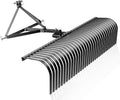 Wiltec Rasenmäher, 152 cm, Schwarz, Rasentraktor Heuharke mit Arbeitsbreite, Heurechen mit 32 Harkenzinken