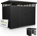 Juskys Gerätehaus, 7,8 m, Anthrazit, Luzern L - ² - Metall Geräteschuppen mit Türen & Fenstern -, Gartenh