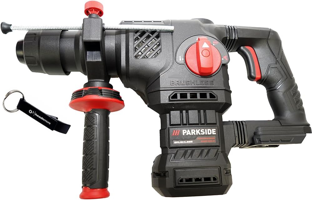 HEADNMORE Bohrhämmer, 20 V, Schwarz/Rot, ® Bundle - PARKSIDE PERFORMANCE® Akku Kombihammer PKHAP