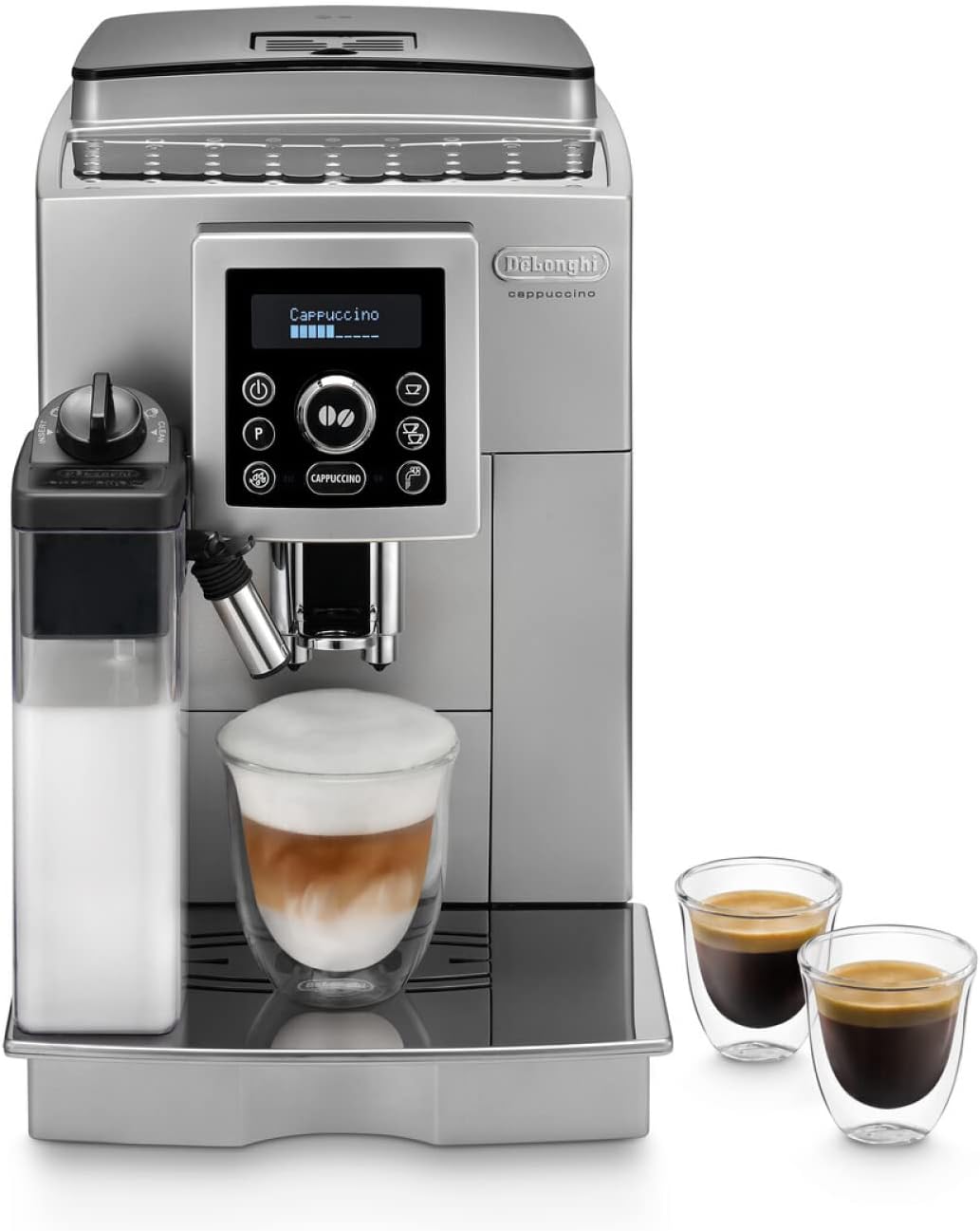 De'Longhi Kaffeevollautomat, 1,8 l, Silber, ECAM 23.466.S Perfetto mit LatteCrema Milchsystem, Cappuccino und Espresso auf Knopfdruck