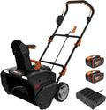 WORX Schneefräse, 51 cm, 25 cm, 40 V, 6m, Schwarz/Orange, WG471E Nitro Akku-, Brushless Motor, Arbeitsbreite, Wurfweite