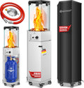 KESSER Heizstrahler, 8 kW, Weiß/Schwarz/Rot/Blau, ® Gas 4/ Gas Piezozündung Heizung + Gasdruckregler + Cover, 360° Rollen Kippschutz