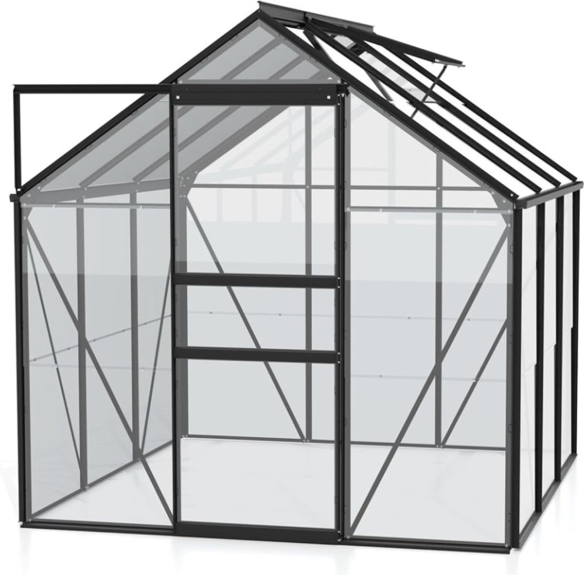 Vitavia Gewächshaus, 3,8 m, 3 mm, schwarz, Venus 3800', Wetterfestes & stabiles Treibhaus, Robust & langlebig