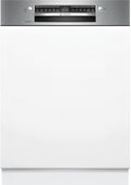 Bosch Geschirrspüler, 60 cm, Weiß/Edelstahl, SMI4ECS24E Serie 4 Teilintegriert, breit, Bestecksystem, Efficient Dry