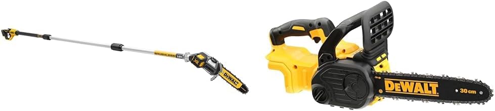 DEWALT Kettensäge, 18 V, Gelb/Schwarz, Akku-Hochentaster DCMPS567N & XR Akku- DCM565N