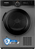 HEINNER Wärmepumpentrockner, 8 KG, Schwarz/Grau, HHPD-M8K3SA++ - Energieklasse D, LED-Display, Sensor Dry, 15 Programme