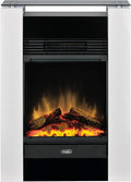 DIMPLEX Elektrokamin, Weiß/Schwarz, Gisella Weiß, freistehend mit Optiflame Effekt, Holzscheit-Glutbett, LED-Flammeneffekt