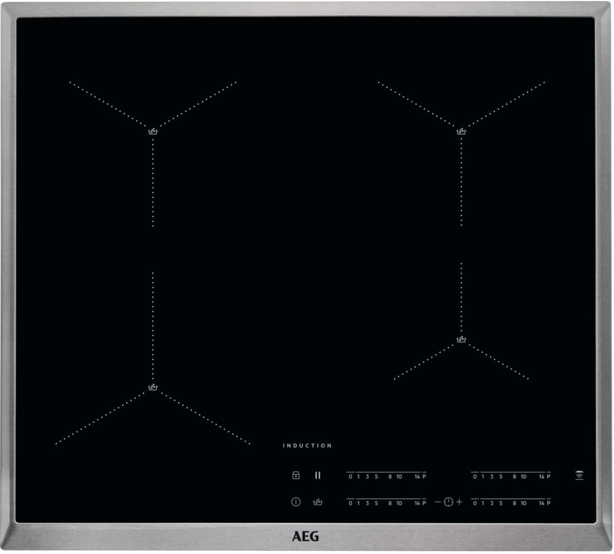 AEG Kochfeld, 60 cm, Schwarz/Edelstahl, IAE64411XB Autarkes / Induktion / Serie 7000 mit SenseBoil®