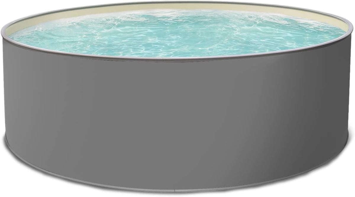 Paradies Pool Stahlrahmenpool, 350x120 cm, 0,8 mm, grau/sand, ® Edition grau Einzelbecken rund, (Ø x H), Stahlwandbecken