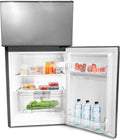 YUNA Kühl-Gefrierkombination, 84 Liter, 85 cm, 25 L, Silber/Weiß, GK85E-IX, Höhe, Inox-Look,  Nutzinhalt, 4*Gefrierfach