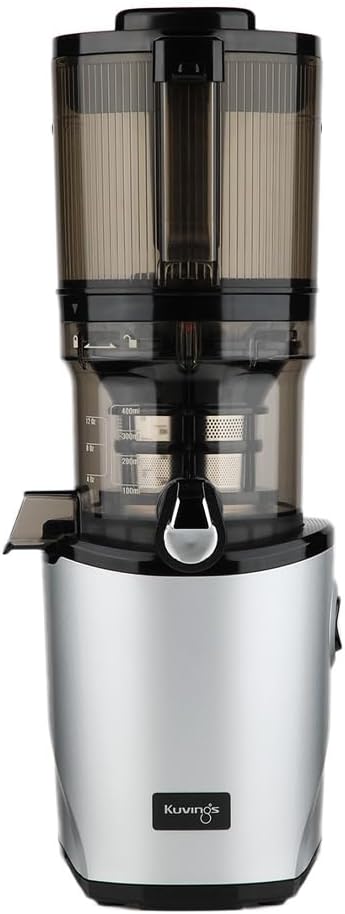 kuvings Mastizier-Entsafter mit einer Schnecke, 200 W, 2 L, Silber/Schwarz, AUTO8 Entsafter, Pflegeleichter Slow Juicer mit Fassungsvermögen und Motor