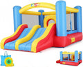 AKEYDIY Hüpfburgen, 384x274 cm, Blau/Gelb/Rot, Hüpfburg für Kinder 3-6 & 8-12 Große Kinder, Aufblasbare Hüpfschloss mit Gebläse Doppelrutsche