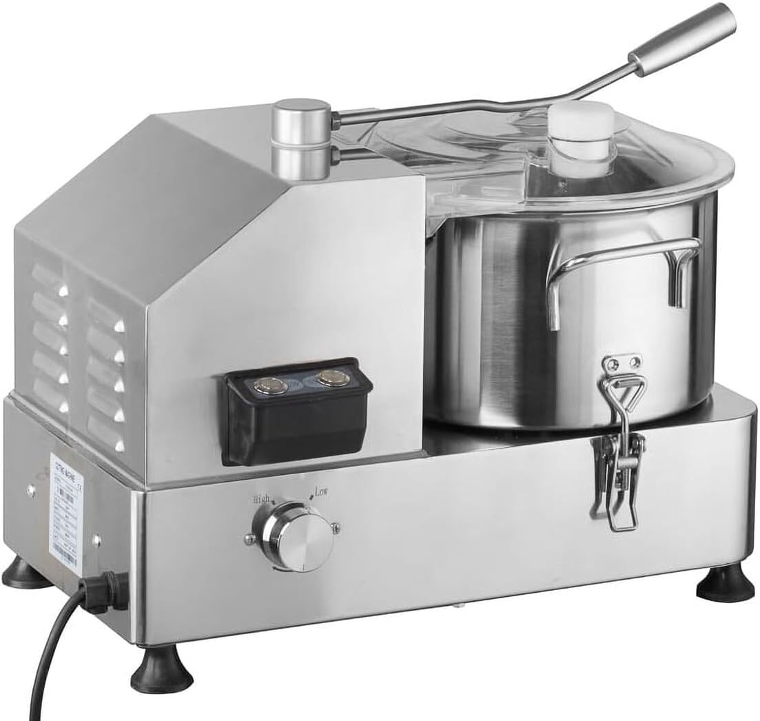 GastroHero Gemüsehobel, 6 L, Silber, Kutter I Tischkutter I Cutter für Wurst Gemüse Brot I