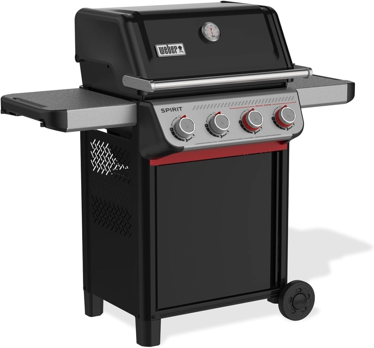 Weber Gasgrill, 61x45 cm, 12,4 kW, Schwarz/Silber, Spirit E-425 GBS, 4 Edelstahlbrenner, GBS Gusseisenrost, Elektronisches Zündsystem