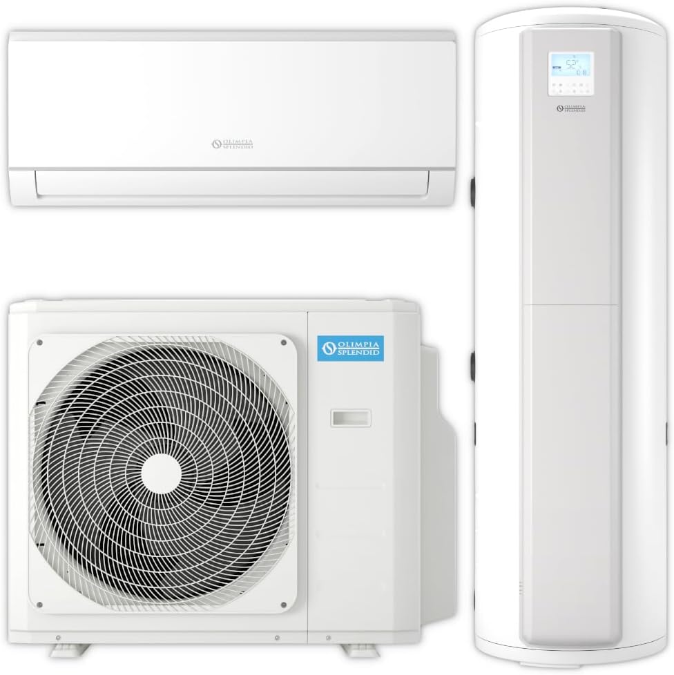 ThermoFlux Split-Klimaanlage, 2,6 kW, Weiß, OLIMPIA SPLENDID Split Klimaanlage Set, Nexya All-In-One, Warmwasser