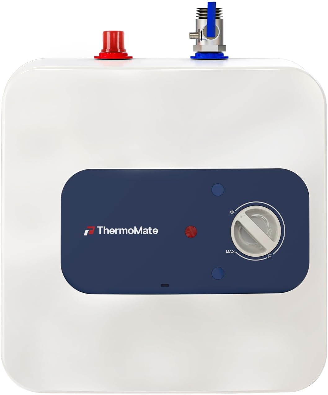 thermomate Warmwasserspeicher, 10 Liter, 2000 W, 230 V, Weiß/Blau, ES10DE druckfest Kleinspeicher, Untertischboiler Unterschrank