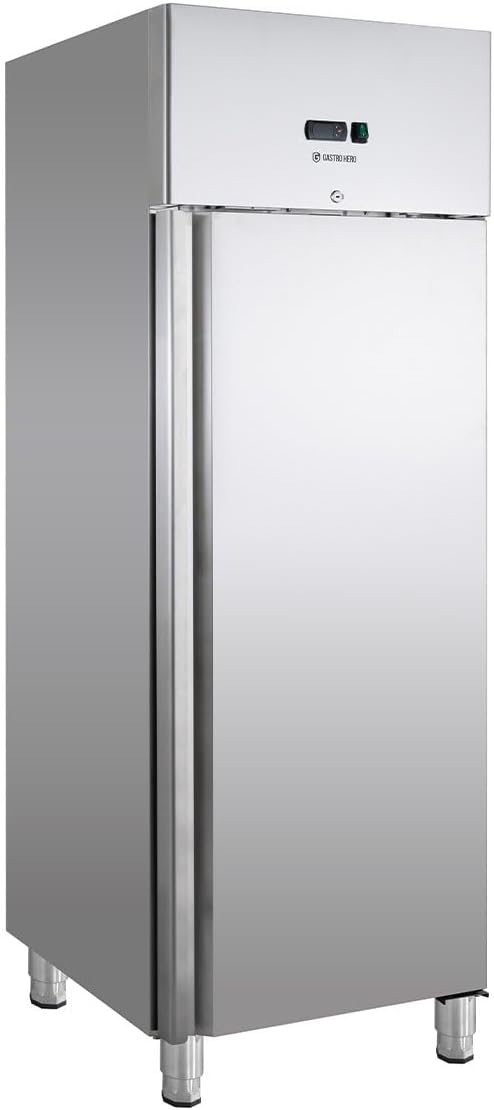 GastroHero Gefrierschrank, 600 L, Silber, Tiefkühlschrank ECO 600, Kühlraumvolumen, GN 2/1 kompatibel, groß, Edelstahl