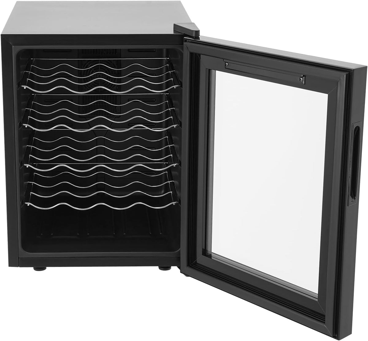 RUETERY Weinkühlschrank, 48 L/10.56Gal, 39 dB, 48 L, 55 W, PVC, kaltgewalztes Blech, gehärtetes Glas, Schwarz