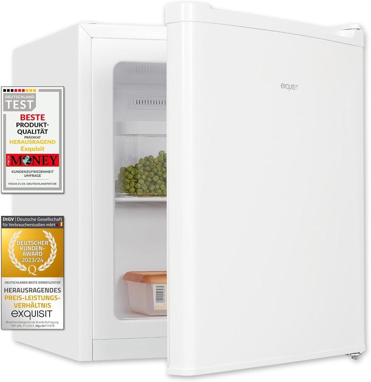 Exquisit Gefrierschrank, 33 Liter, Weiß, Mini-, klein, 4-Sterne-Gefrierfach, Kompakt, Temperaturregelung, GB505-040E weiss