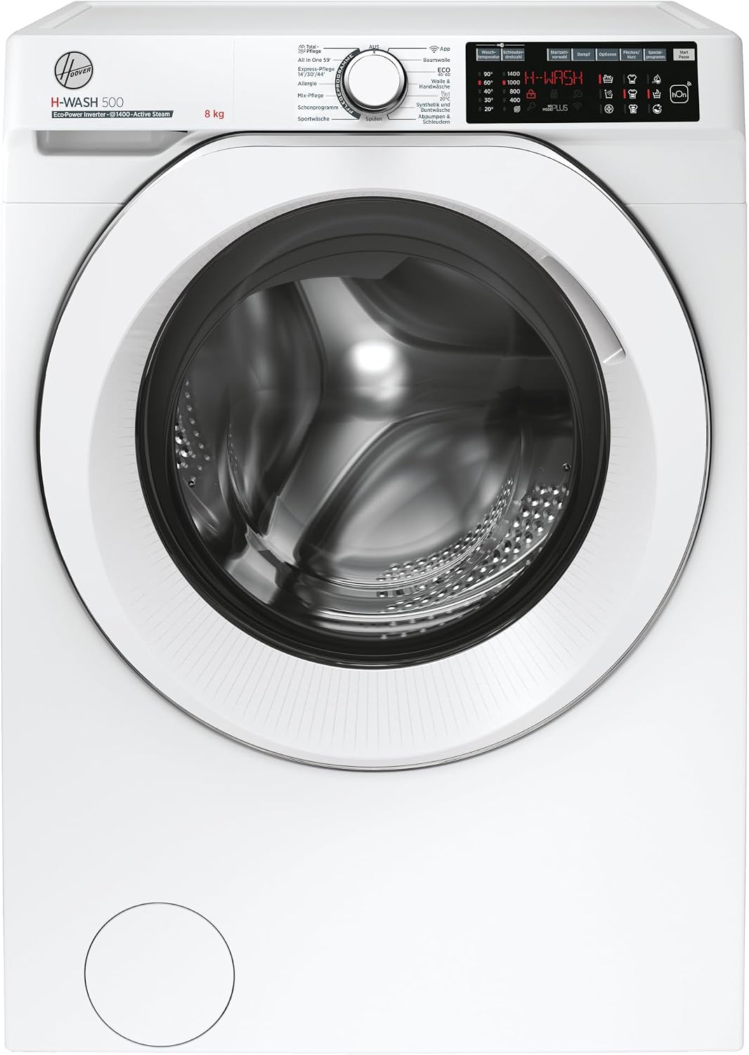 Hoover Waschmaschine, 8 kg, Weiß, HWQ 48AMC/1-84 I I Wi-Fi und Bluetooth I Inverter-Motor I