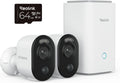 Reolink Überwachungskamera, Schwarz/Weiß, 4K Aussen Akku Set mit Home Hub, Farbnachtsicht, 2.4/5GHz WLAN, 5 Monate Akkulaufzeit