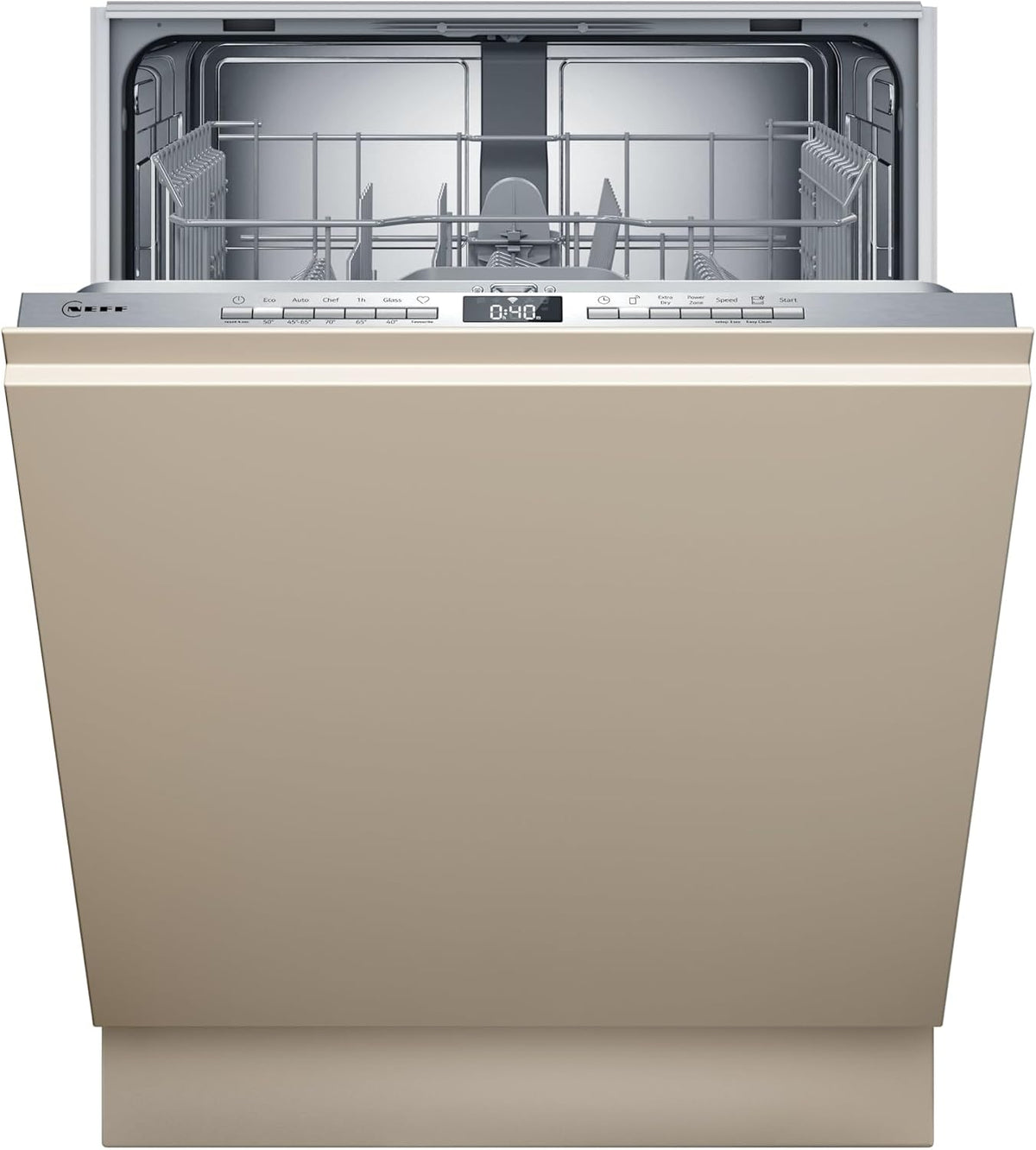 Neff Geschirrspüler, 60 cm, Beige/Silber, S253ITX01E, N 30, Smarter Geschrirspüler Vollintegriert, Besteckkorb