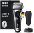 Braun Elektrorasierer, Silber, Series 8 Rasierer Herren Elektrisch mit 4+1 Scherkopf, Präzisions-Langhaarschneider