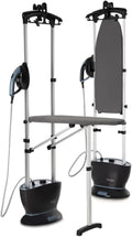 Gecko Steamer Dampfglätter, 2400 W, 4 bar, Schwarz/Grau, 2-in-1 mit Bügeltisch, All-in-One Gerät, 50 g/m