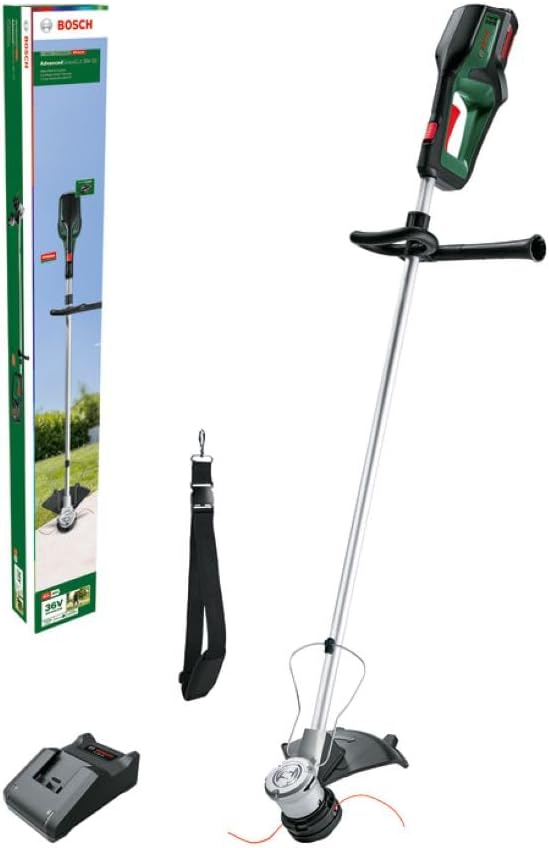 Bosch Rasentrimmer, 2.0 Ah, 33 cm, 36 V, Schwarz/Silber/Grün, Akku- AdvancedGrassCut -33 (1x Akku, 36-Volt-System