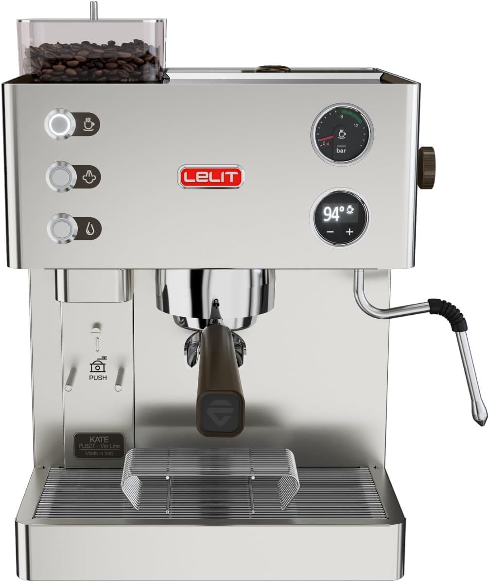 Lelit Milchaufschäumer, Silber, Kate Kaffeemaschine - Mit und Mahlwerk - LCC Display