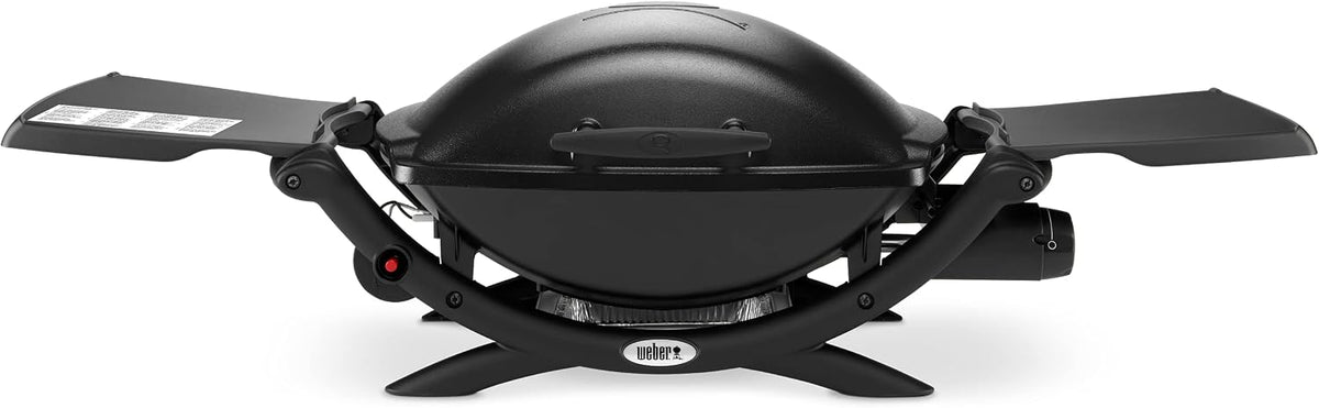 Weber Tisch-Gasgrill Q 2000 mit 1 Brenner Schwarz Gasgrill, 54 x 39 cm, Schwarz