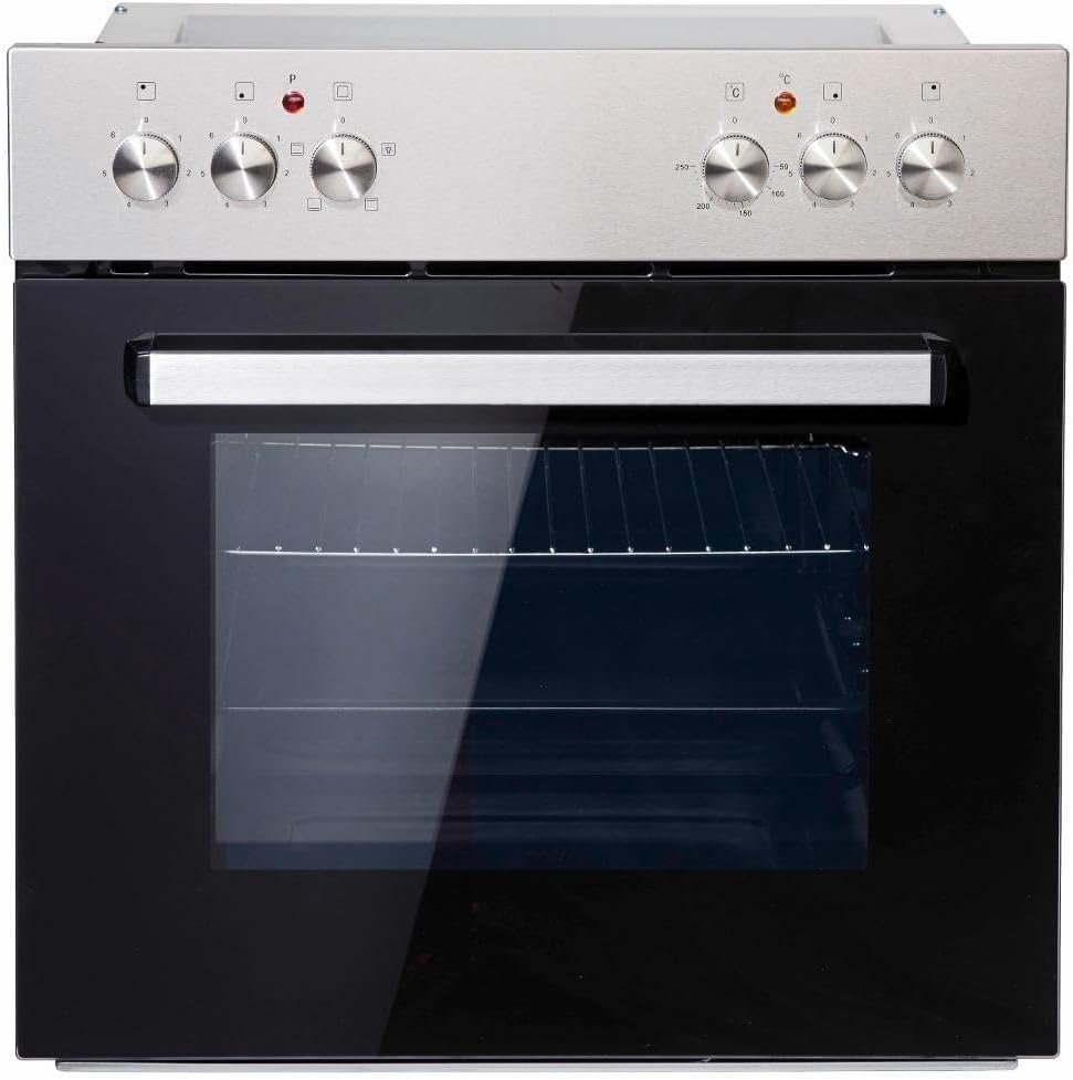 PKM Backofen, 55 Liter, Silber/Schwarz, Einbauherdset BIC3-I KP IX-2/2 Garraum, 3 Funktionen, Ober- und Unterhitze