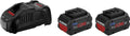 Bosch Professional Elektrowerkzeug, 5.5 Ah, 18 V, schwarz/rot, System Akku Starter-Set: 2x ProCORE Akku + Ladegerät GAL