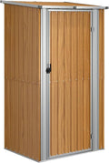 Gerätehaus Gecheer, 118,5x97x209,5 cm, Verzinkter Stahl, Kunststoff, Braun/Silber