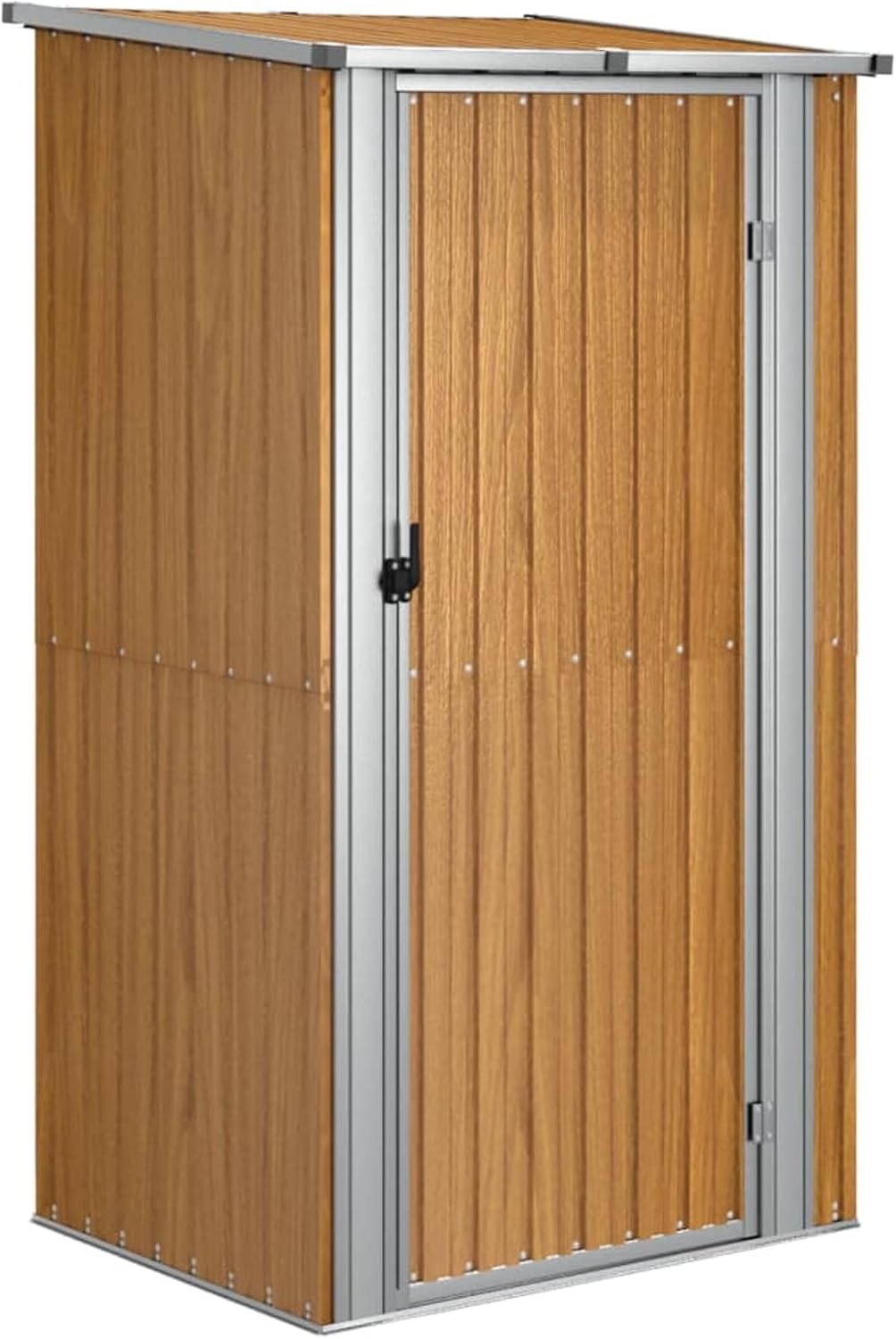 Gerätehaus Gecheer, 118,5x97x209,5 cm, Verzinkter Stahl, Kunststoff, Braun/Silber