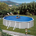 Paradies Pool Stahlrahmenpool, 300x500x132 cm, 0,4 mm, grau/blau, ® Gre Giant oval (Ø x H), Komplettset, Stahlwandbecken grau