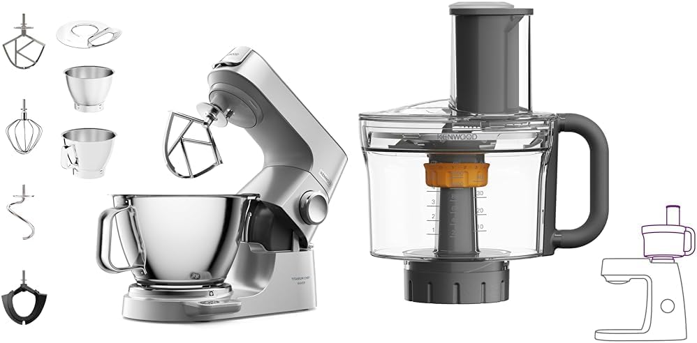 Kenwood Universalküchenmaschinen, Silber, Titanium Chef Baker KVC85.004SI Küchenmaschine