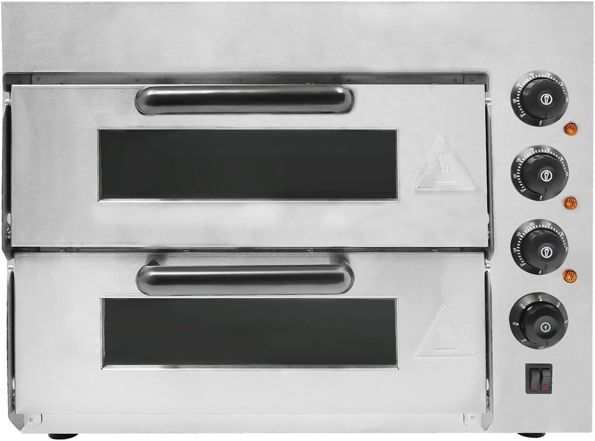 TyochiAki Backofen, 3000 W, 40l, 201 Edelstahl, Gummi, Kunststoff, Glas, Cordierit, Silber/Schwarz