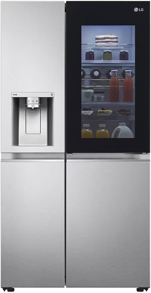 RS677N4BFD Side by Side Kühlschrank, 91,3 x 73,5 x 179 cm, 635 L, Silber, LG GSXV90BSDE, Klasse E, InstaView, Total NoFrost