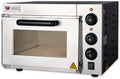 Beeketal Pizzaofen, Silber/Schwarz, 'BPO35-1' Profi mit 330x330 mm Schamottstein Backfläche und, Gastro Steinbackofen für Pizza