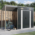 Gerätehaus KOIECETA, 277x110,5x181 cm, Verzinkter Stahl, Kunststoff, Anthrazit