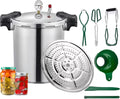 GHKWXUE Gasherd, Poliertes Aluminium, Silber/Grün, 25 Quart Schnellkochtopf & Induktionskompatibel gebaut, Lieferung aus DE
