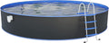 STEINBACH Stahlrahmenpool, 450 x 120 cm, 17.200 l, Grau/Blau/Weiß, Stahlwandpool Set Nuovo, 011111G, Runder Pool in Grau für bis zu Wasserinhalt